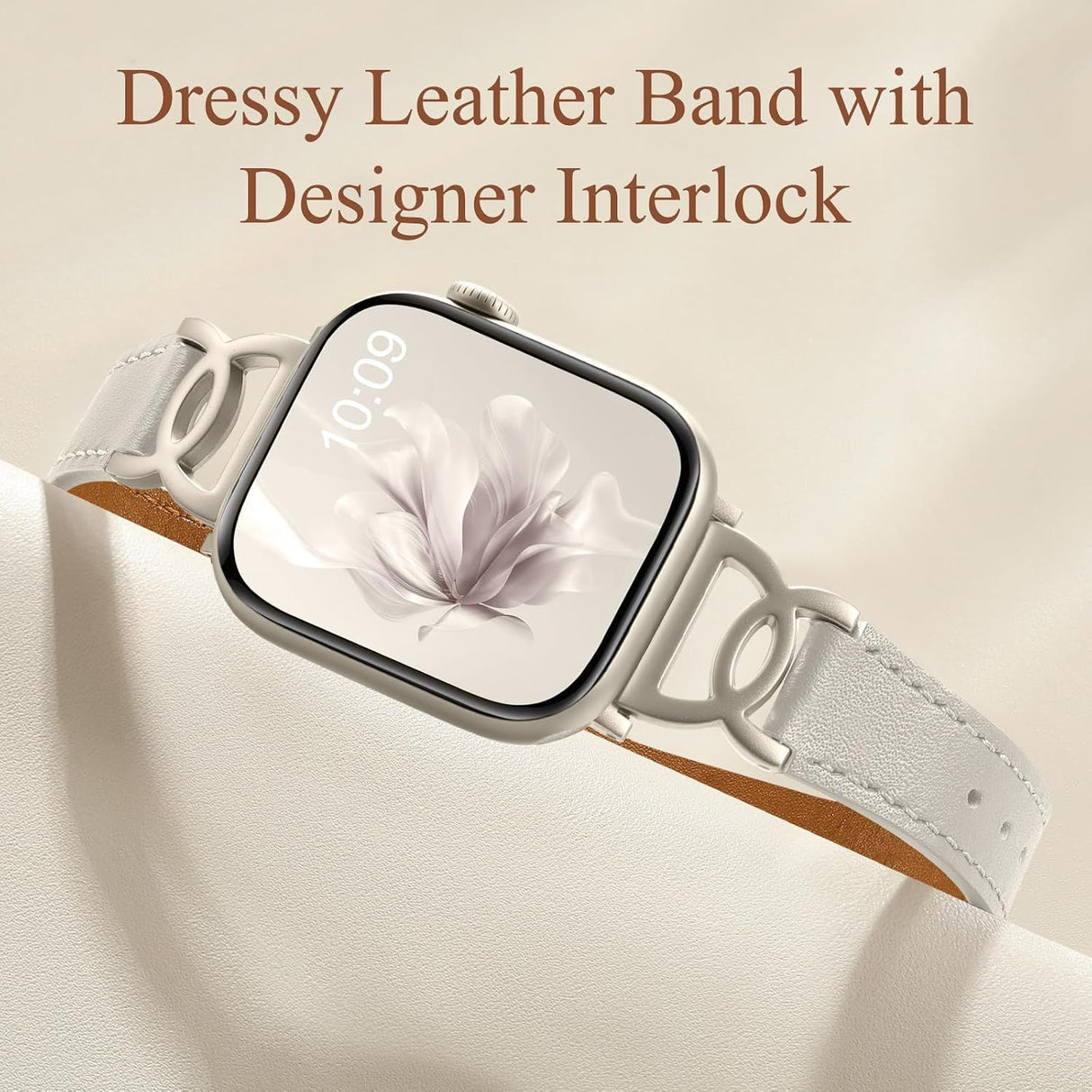 Slim Leather Band Compatible with Apple Watch Bands for Women 40mm 38mm 41mm 42mm 44mm 45mm 46mm, Top Grain Leather Band with DC-shaped Buckle for iWatch Band Series 11 10 9 8 7 6 5 4 3 2 1 SE