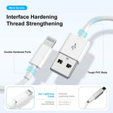 [ Apple MFi Certified ] iPhone Charger 6ft, Long Lightning to USB Cable 6 Feet, Fast Apple Charging Cable Cord 6 Foot for iPhone 14 Pro Max/13 Pro Max/12 Mini/11 Pro/11/XS/XR/8/7/6s/iPad,Air