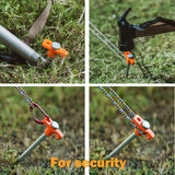 20 Pack Tent Stakes Heavy Duty, 9.75 Inch Yard Stakes Non-Rust Metal Tent Pegs Ground Stakes Tent Spikes for Camping Patio, Garden, Canopies, Grassland, Outdoor, Orange - 45-Degree Angle