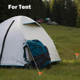 20 Pack Tent Stakes Heavy Duty, 9.75 Inch Yard Stakes Non-Rust Metal Tent Pegs Ground Stakes Tent Spikes for Camping Patio, Garden, Canopies, Grassland, Outdoor, Orange - Rear View