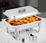 8 Pack Chafing Fuel Holder, Stainless Steel Chafe Wick Fuel Holder with Safety Cover Canned Heat Box Holder for Chafing Dish, Buffet, Barbecue, Parties - Rear View