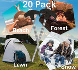 20 Pack Tent Stakes Heavy Duty, 8 Inch Tent Stakes Tent Pegs Camping Non-Rust Ground Stakes for Camping Patio, Garden, Canopies, Grassland, Outdoor (Black) - Rear View