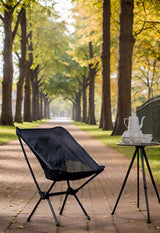 Portable Camping Chair Lightweight Foldable Outdoor Chair for Hiking Camp Backpacking Lawn Beach Fishing Picnic with Carry Bag (Black) - 45-Degree Angle