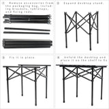 Portable Camping Table Folding Side Table Aluminum Lightweight Table with Carry Bag for Outdoor Cooking Hiking Picnics BBQ Travel (Black) - 45-Degree Angle