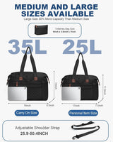 Travel Duffle Bag, Waterproof Weekender Overnight Hospital Bags for Women Men with Toiletry Bag Lightweight Carry on Personal Item Duffle Gym Bag for Travel, Airplanes, Sports - Side View