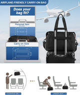 Travel Duffle Bag, Waterproof Weekender Overnight Hospital Bags for Women Men with Toiletry Bag Lightweight Carry on Personal Item Duffle Gym Bag for Travel, Airplanes, Sports - Close-Up Angle