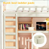 Soft Bunk Bed Ladder Pads with Cutter – Foam Step Padding & Ladder Cover for Kids’ Loft Beds, Dorm Ladders, Stairs & Edges, Easy-Cut Protective Pads for Comfortable Climbing and Home Safety (White) - Rear View