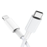 MFi Certified iPhone USB-C to Lightning Fast Charging Cable - 1M + 2M Combo Pack - Apple Compatible Charger Cord for iPhone 14/13/12/11 - White - Top-Down View