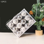 Christmas Balls Ornaments 12-Pack - 6cm Shatterproof Christmas Tree Decorations for Holiday Party Home Decor - Glossy White Gray