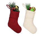 4Pcs/6Pcs Christmas Stocking Knitted with Hanging Rope Thickened Country Style Christmas Tree Decorations Mantle Hanging Stockings-Red 6pcs
