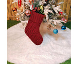 4Pcs/6Pcs Christmas Stocking Knitted with Hanging Rope Thickened Country Style Christmas Tree Decorations Mantle Hanging Stockings-Red 6pcs