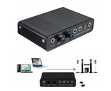 6 Channel USB 2.0 External 5.1 Optical S/PDIF Audio Sound Card Adapter for Win7 Black - Front View