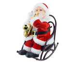 2024 Christmas Playing Saxophone Santa Claus in Chair with Music Electric Funny Santa Decoration Christmas Gifts