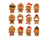 12Pcs Gingerbread Man Christmas Tree Hanging Pendants Cute Christmas Party Ornaments