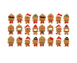 12Pcs Gingerbread Man Christmas Tree Hanging Pendants Cute Christmas Party Ornaments