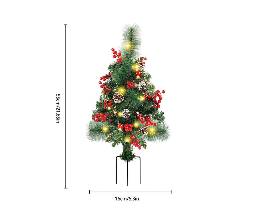 Solar Christmas Tree Garden Stake Lights Outdoor Christmas Tree Lighted Yard Decorations