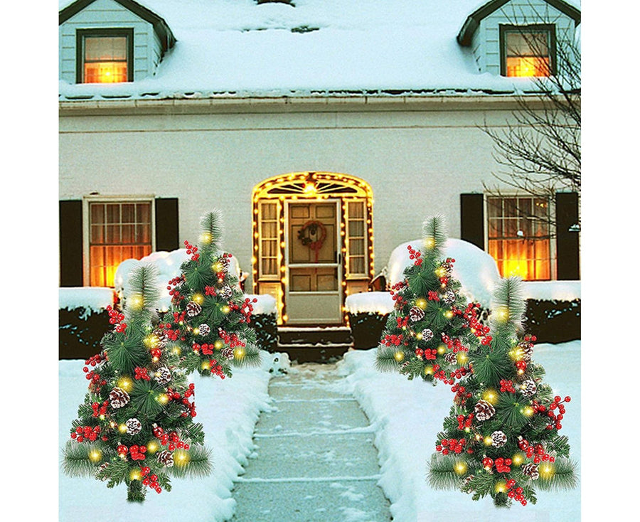 Solar Christmas Tree Garden Stake Lights Outdoor Christmas Tree Lighted Yard Decorations