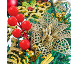 Artificial Christmas Wreath with Lights, Battery Operated Christmas Wreaths for Front Door,Christmas Decorations for Indoor and Outdoor - 30CM