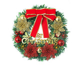 Artificial Christmas Wreath with Lights, Red Berry & Pine Cones, Battery Operated Christmas Wreaths for Front Door, Window, Christmas Decorations - 30CM