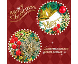 Artificial Christmas Wreath with Lights, Red Berry & Pine Cones, Battery Operated Christmas Wreaths for Front Door, Window, Christmas Decorations - 30CM
