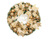 Christmas Ball Wreath Artificial Christmas Wreath Garland Decoration Home Party Decor Xmas Front Door Decorative Hanging - gold - 30cm