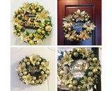 Christmas Ball Wreath Artificial Christmas Wreath Garland Decoration Home Party Decor Xmas Front Door Decorative Hanging - silver - 30cm
