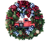 Christmas Wreath for Car, Truck or Festival Decoration LED Artificial Christmas Car Wreath - 25cm