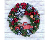 Christmas Wreath for Car, Truck or Festival Decoration LED Artificial Christmas Car Wreath - 25cm