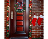 Christmas Wreath for Car, Truck or Festival Decoration LED Artificial Christmas Car Wreath - 25cm