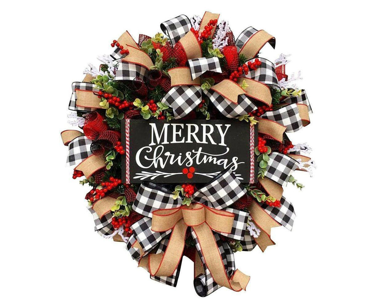 Christmas Wreath for Car, Truck or Festival Decoration LED Artificial Christmas Car Wreath - 25cm