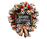 Christmas Wreath for Car, Truck or Festival Decoration LED Artificial Christmas Car Wreath - 25cm