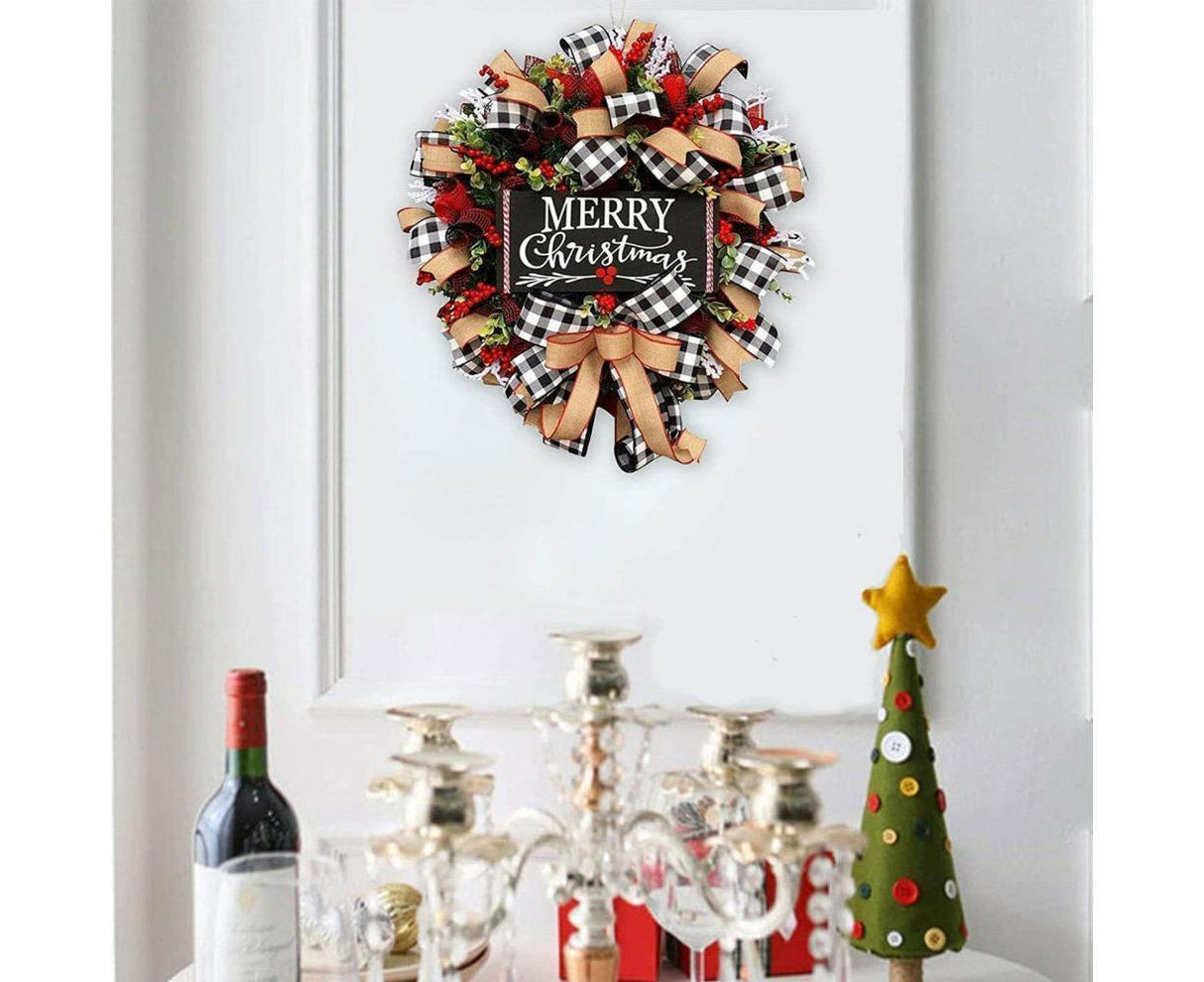 Christmas Wreath for Car, Truck or Festival Decoration LED Artificial Christmas Car Wreath - 25cm
