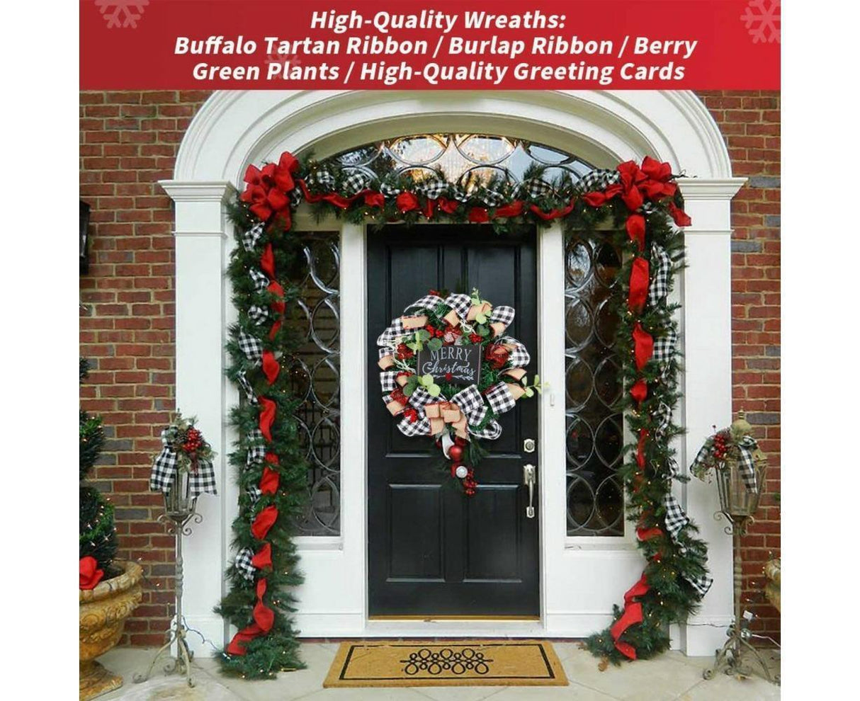 Christmas Wreath for Car, Truck or Festival Decoration LED Artificial Christmas Car Wreath - 25cm