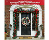 Christmas Wreath for Car, Truck or Festival Decoration LED Artificial Christmas Car Wreath - 25cm - 45-Degree Angle