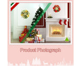 Christmas Wreath Merry Christmas Front Door Ornament Wall Artificial Pine Garland for Party Decor - gold - 30cm