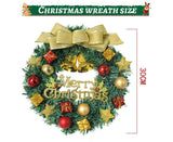 Merry Christmas Wreath 12 Inch Christmas Decorations Front Door Wreath Ornament Wall Artificial Pine Garland for Christmas Party Decor - 30CM - Front View