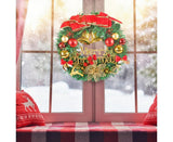 Merry Christmas Wreath 12 Inch Christmas Decorations Front Door Wreath Ornament Wall Artificial Pine Garland for Christmas Party Decor - 30CM - Side View