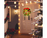 Merry Christmas Wreath 12 Inch Christmas Decorations Front Door Wreath Ornament Wall Artificial Pine Garland for Christmas Party Decor - 30CM - 45-Degree Angle