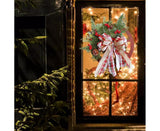30cm Christmas Wagon Wheel Wreath, Artificial Hanging Garland, Christmas Decorations