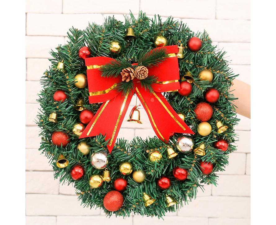 30cm Christmas Wreath with Lights, Christmas Decorations, Artificial Christmas Garland