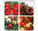 30cm Christmas Wreath with Lights, Christmas Decorations, Artificial Christmas Garland - Top-Down View