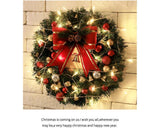 30cm Christmas Wreath with Lights, Christmas Decorations, Artificial Christmas Garland