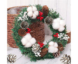 30cm Christmas Wreath, Christmas Decoration, Artificial Christmas Garland, Christmas Hanging Ornament - Front View