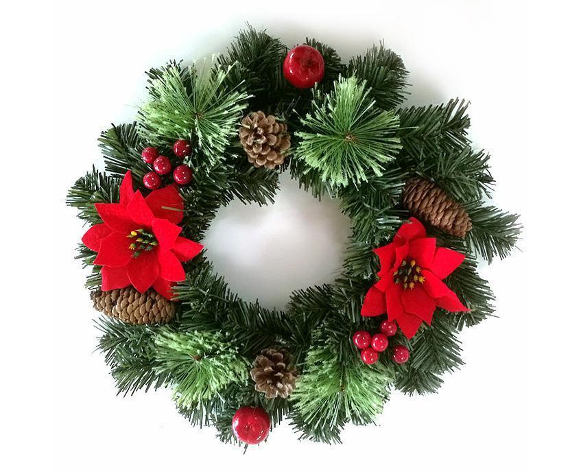 30cm Christmas Wreath, Christmas Decoration, Artificial Christmas Garland, Christmas Hanging Ornament