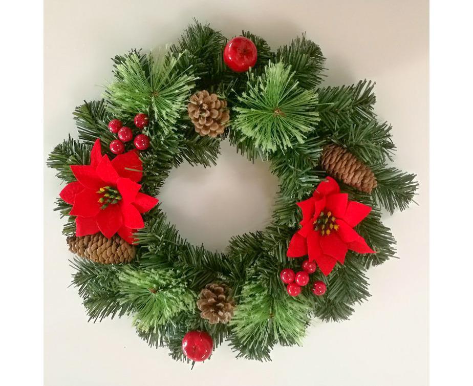 30cm Christmas Wreath, Christmas Decoration, Artificial Christmas Garland, Christmas Hanging Ornament