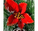 32cm Christmas Wreath, Christmas Garlands, Christmas Decoration, Artificial Pine Cones, Red Berry Wreath - Top-Down View