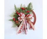 40cm Christmas Wagon Wheel Wreath, Artificial Hanging Garland, Christmas Decorations - Rear View