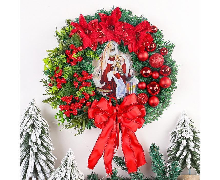 40cm Christmas Wreath for Nativity Scene, Christmas Decorations, Artificial Christmas Wreath