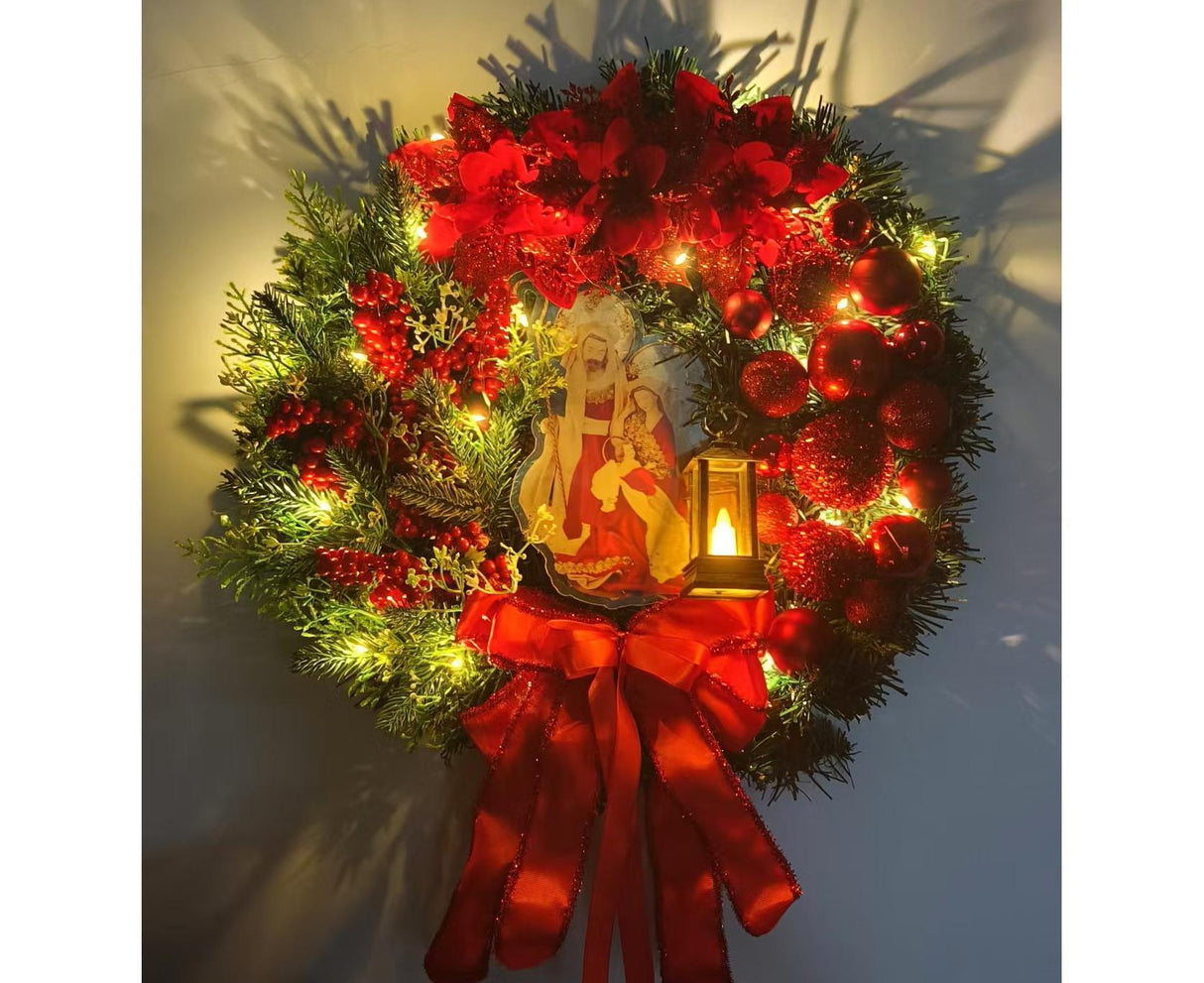 40cm Christmas Wreath for Nativity Scene, Christmas Decorations, Artificial Christmas Wreath