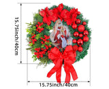 40cm Christmas Wreath for Nativity Scene, Christmas Decorations, Artificial Christmas Wreath - Side View